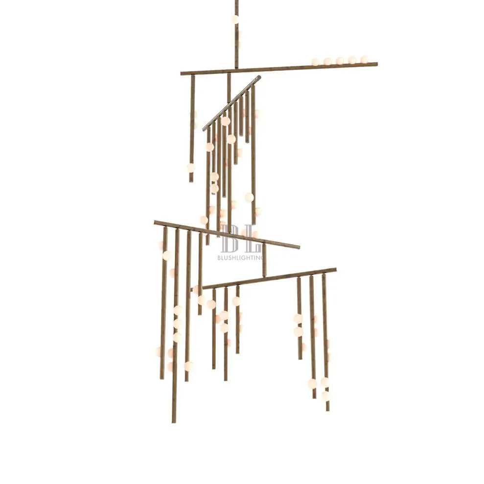 Brass Drop System Chandelier - 24 heads L 152cm x W 76cm x H 38cm / L 59.8" x W 29.9" x H 15"Brasscasivra