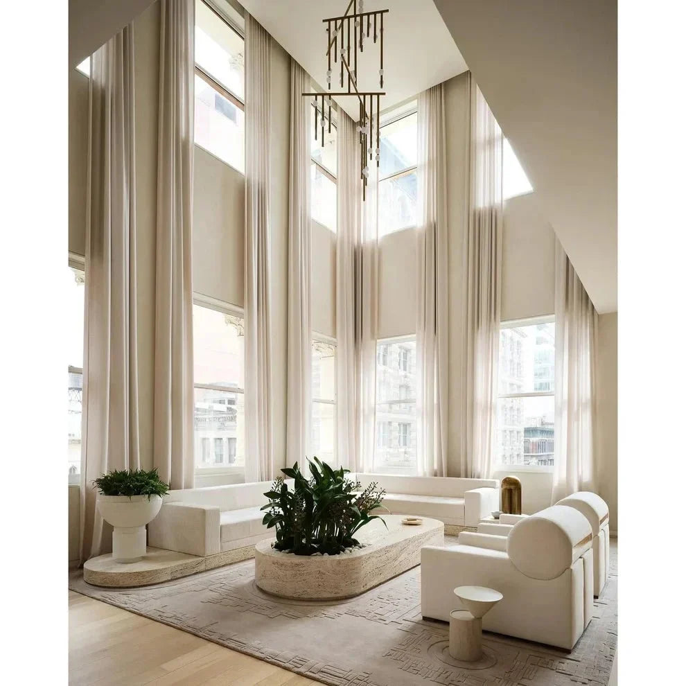 Brass Drop System Chandelier - 76 heads L 220cm x W 180cm x H 400cm / L 86.6" x W 70.9" x H 157.5"Blackcasivra