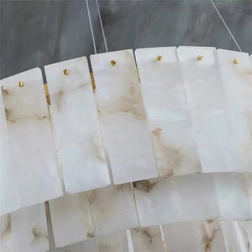 Brendra Alabaster 2 - Tier Round Chandelier - 22"Dcasivra