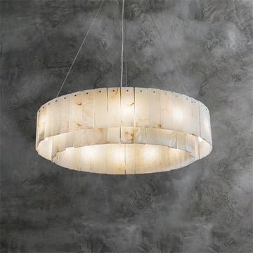 Brendra Alabaster 2 - Tier Round Chandelier - 22"Dcasivra