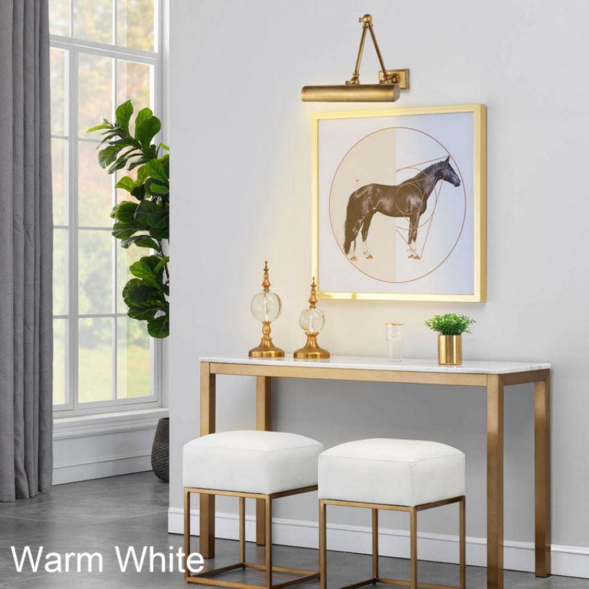 Brenndan Double Plug-In Hardwired Picture Light - Polished Nickel18″ Wcasivra