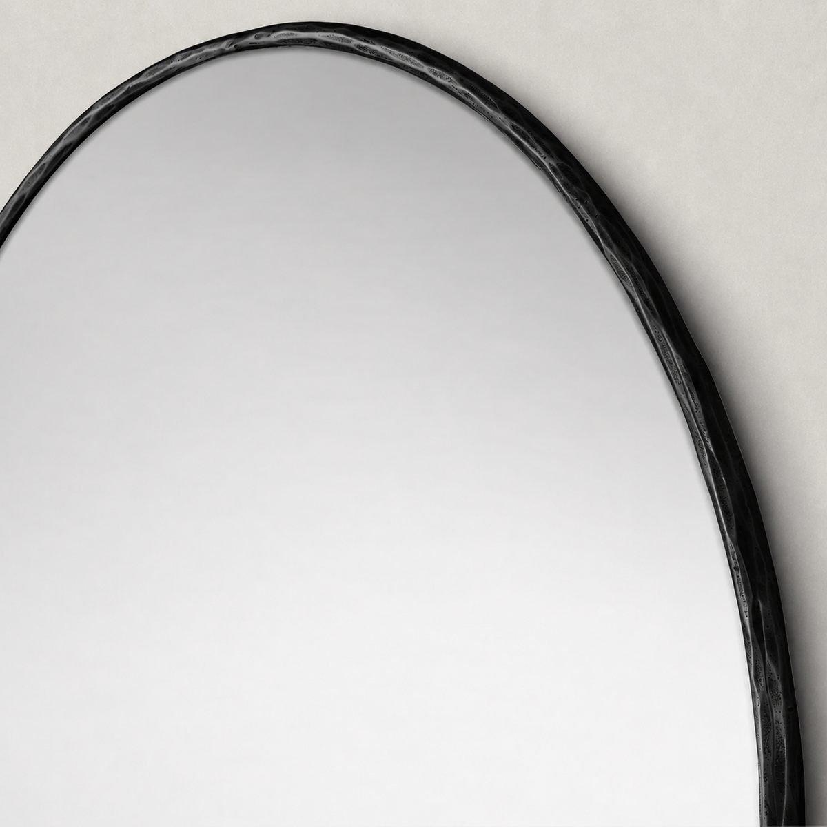 Hand-Forged Metal Round Mirror