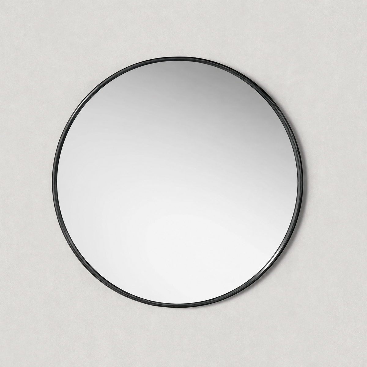 Hand-Forged Metal Round Mirror