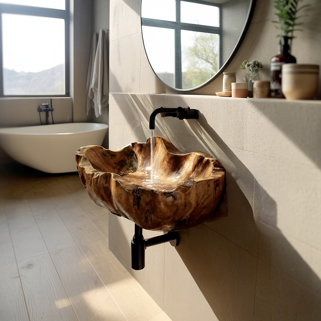 Modern Solid Wood Wash Basin For Luxury Bedroom Furniture Decor