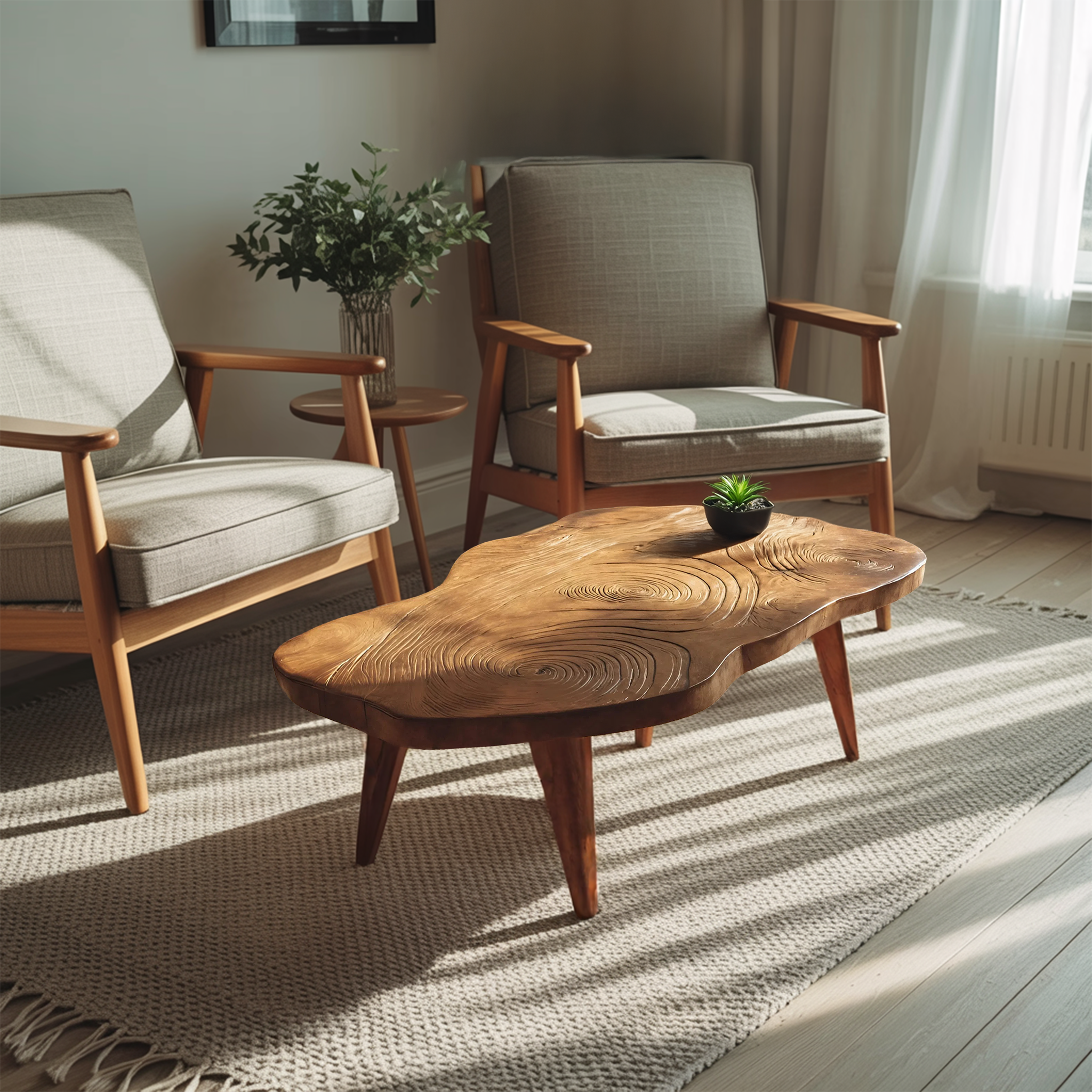 Handcrafted Irregular Wooden Table For Entryway Design