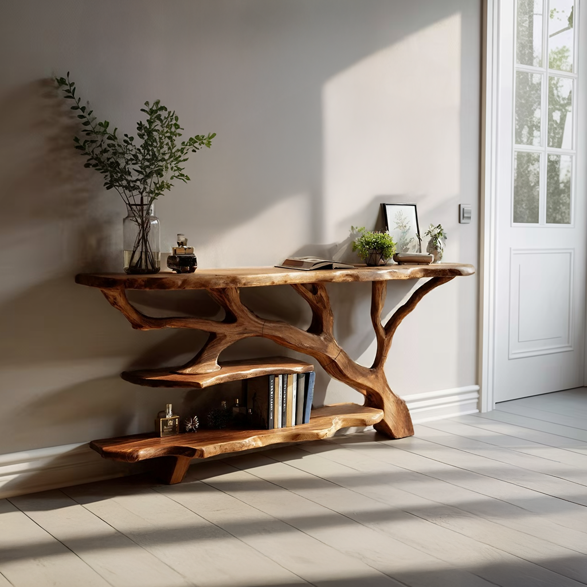 Handcrafted Solid Wood Console Table For Modern Entryway Furniture Decor