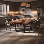 Furniture Decor Farmhouse Wooden Live Edge Dining Table Cozy