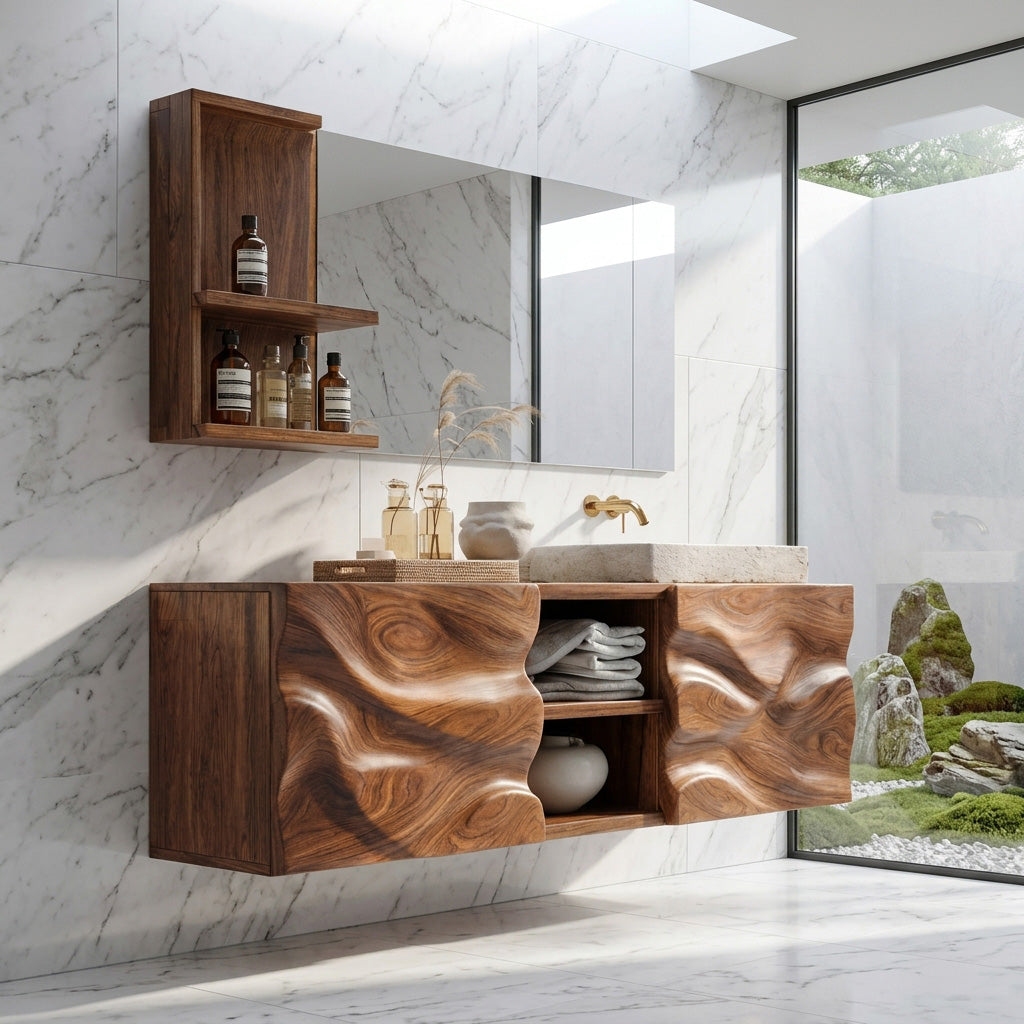 Handcrafted Wall Bathroom Vanity For Modern Bathroom