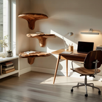 Modern Wooden Live Edge Mushroom Shelf For Living Room Wall Decor