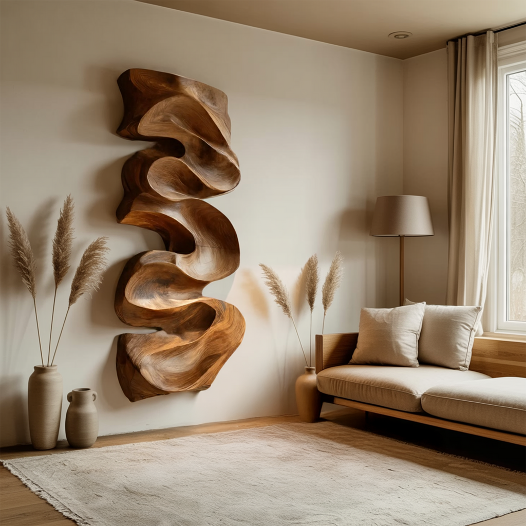 Modern Organic Wall Art Panel Decor For Living Room
