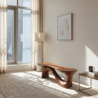 Modern Sculptural Bench With Organic Design For Living Room