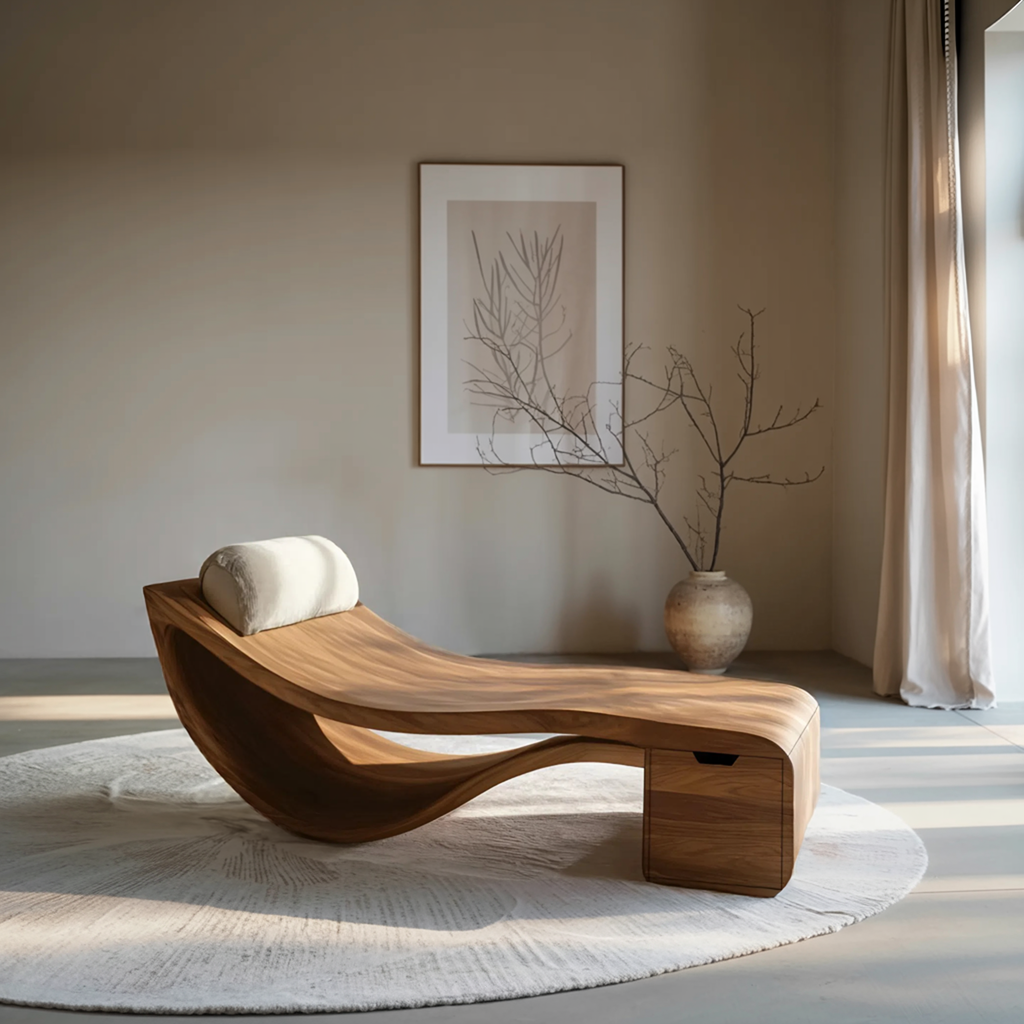 Organic Sculptural Chaise Lounge Chair For Living Room