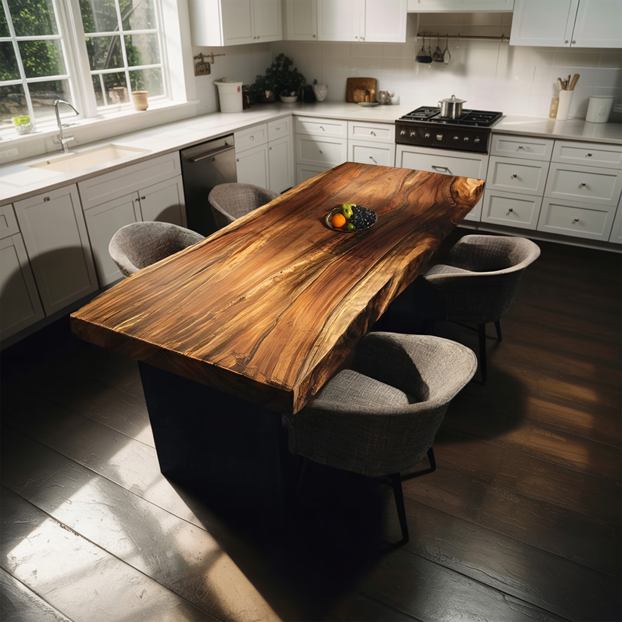 Furniture Decor Handcrafted Wooden Live Edge Dining Table