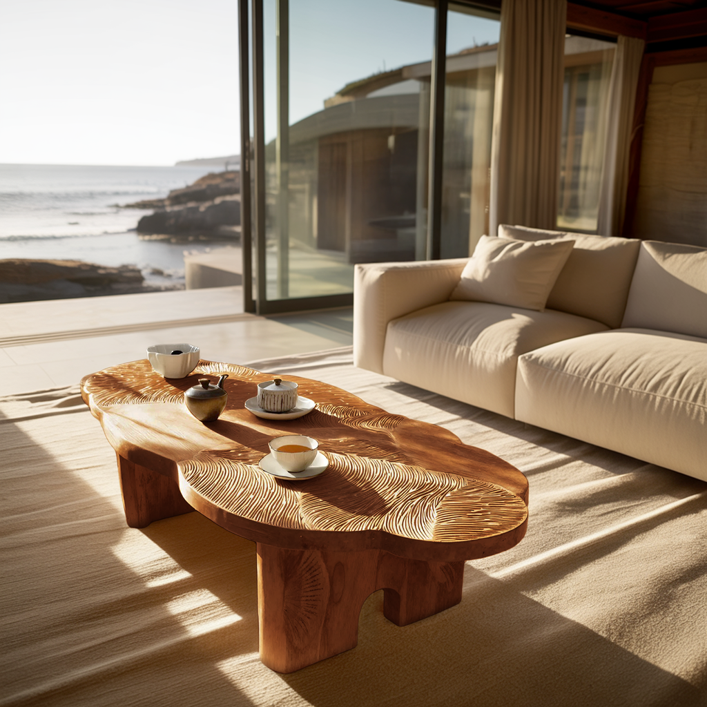Handcrafted Modern Irregular Coffee Table For Living Room Decor