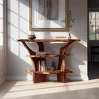 Handcrafted Solid Wood Console Table For Rustic Entryway Interior Style