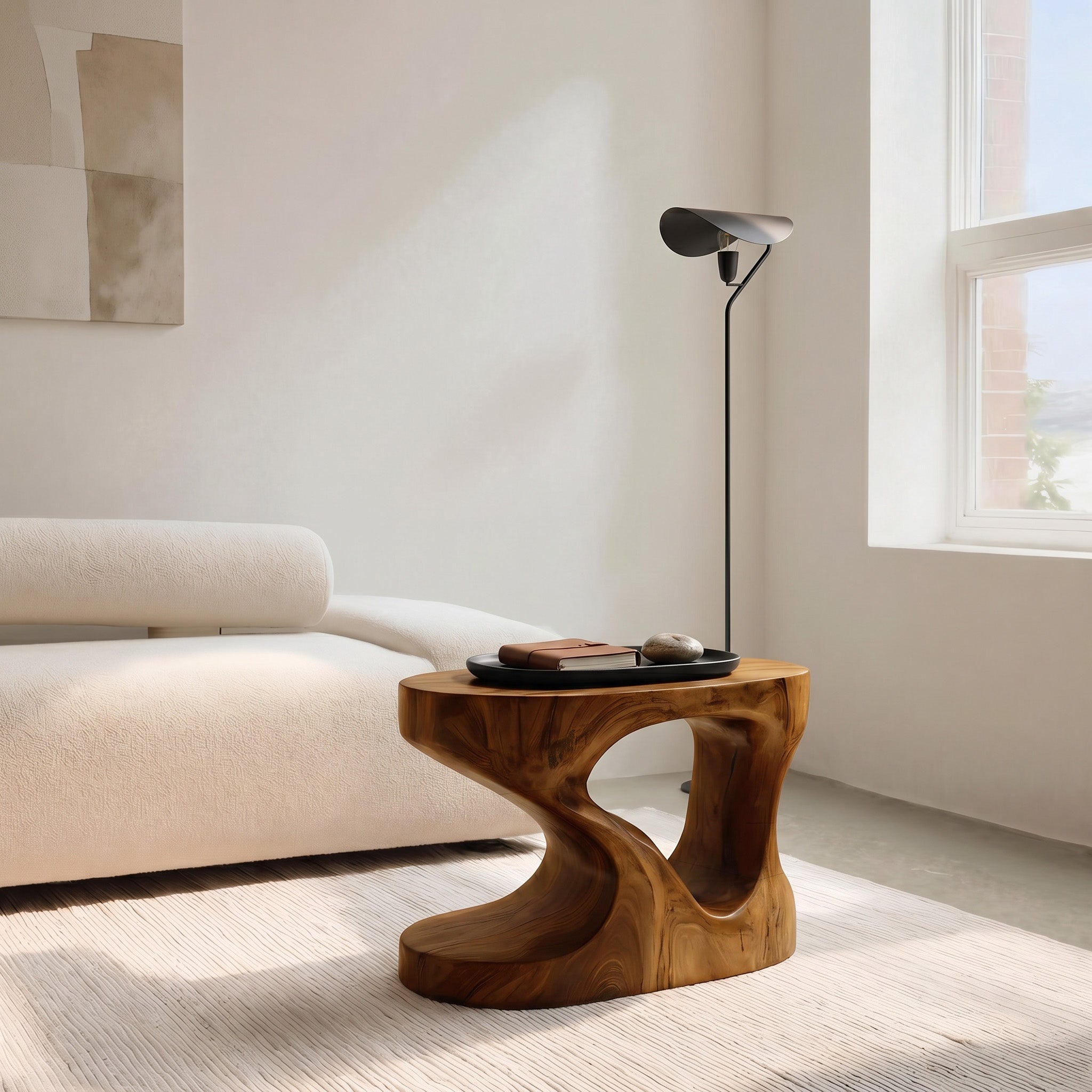 Modern Organic Side Table For Living Room Or Bedroom