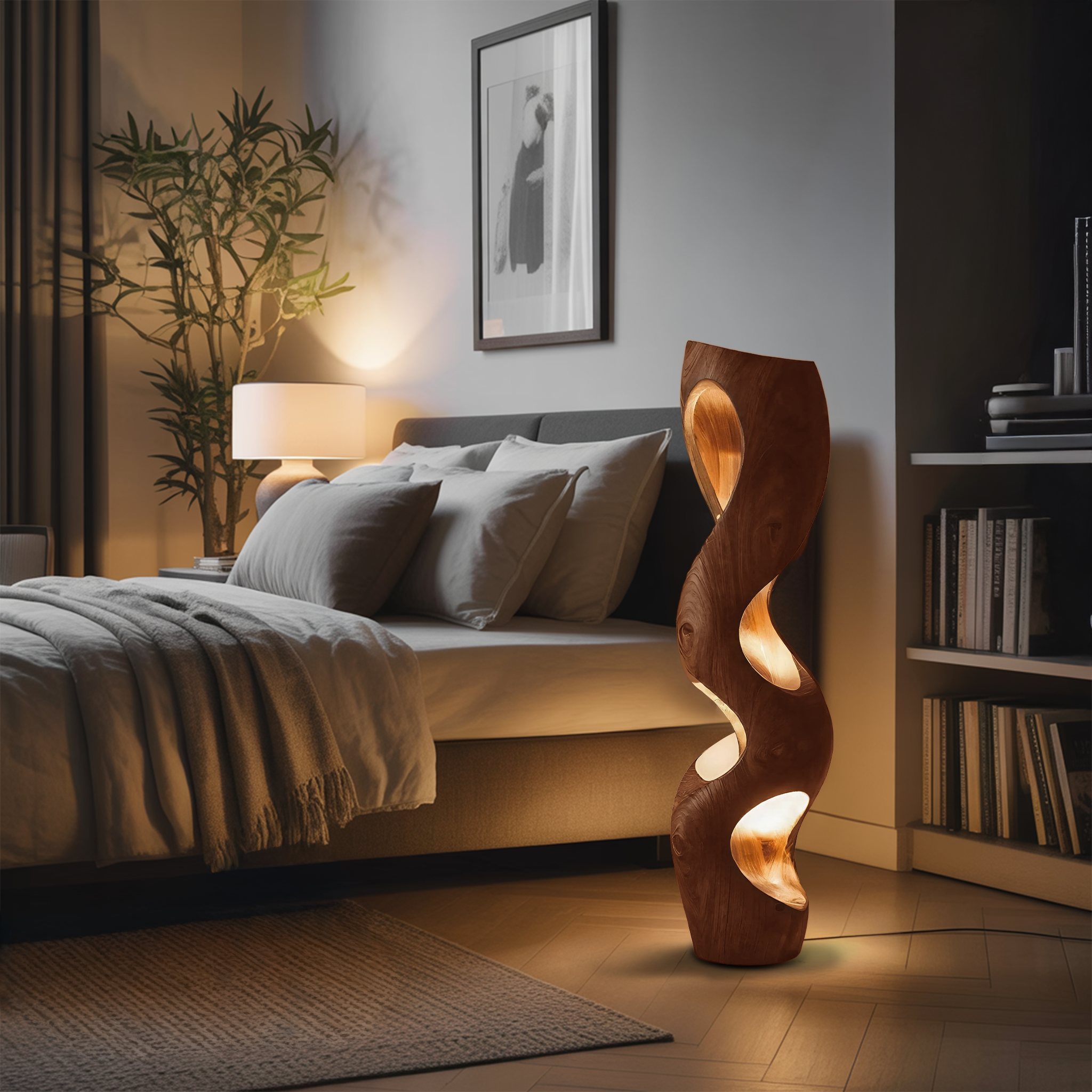 Organic Sculptural Floor Lamp For Modern Living Room