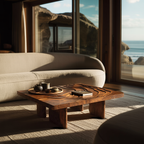 Modern Irregular Solid Wood Coffee Table For Furniture Decor