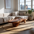 Rustic Handcrafted Wooden Live Edge Coffee Table For Entryway