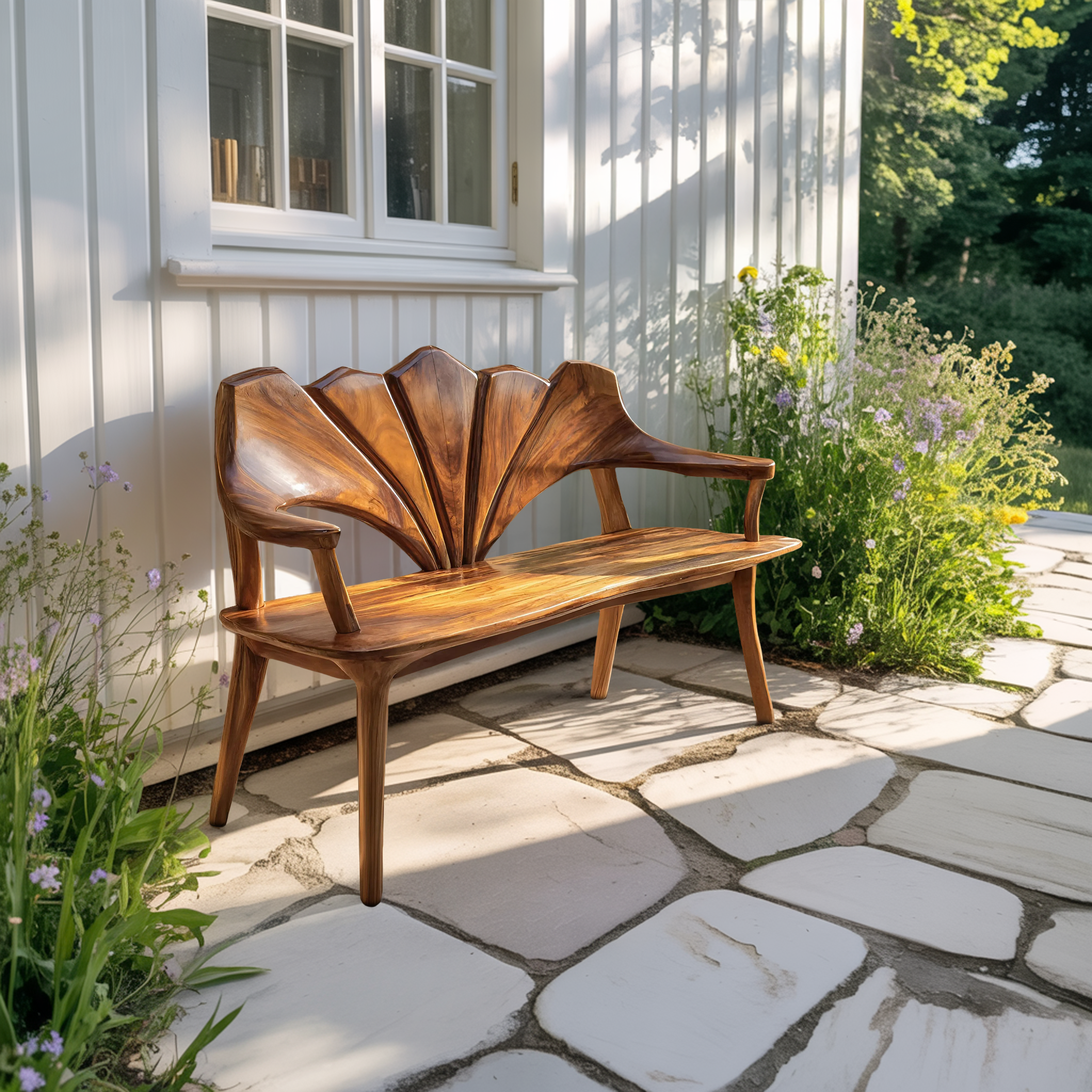 Solid Wood Live Edge Bench For Entryway And Living Area