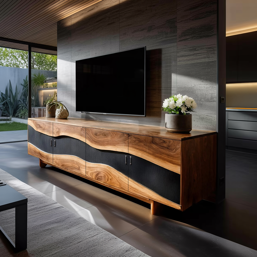 Modern Solid Wood TV Stand For Furniture Decor