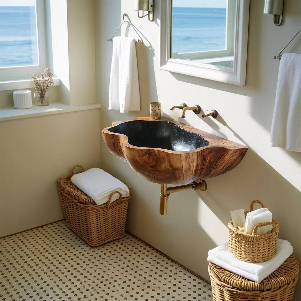 Mid Century Solid Wood Vanity Sink For Stylish Bathroom Decor