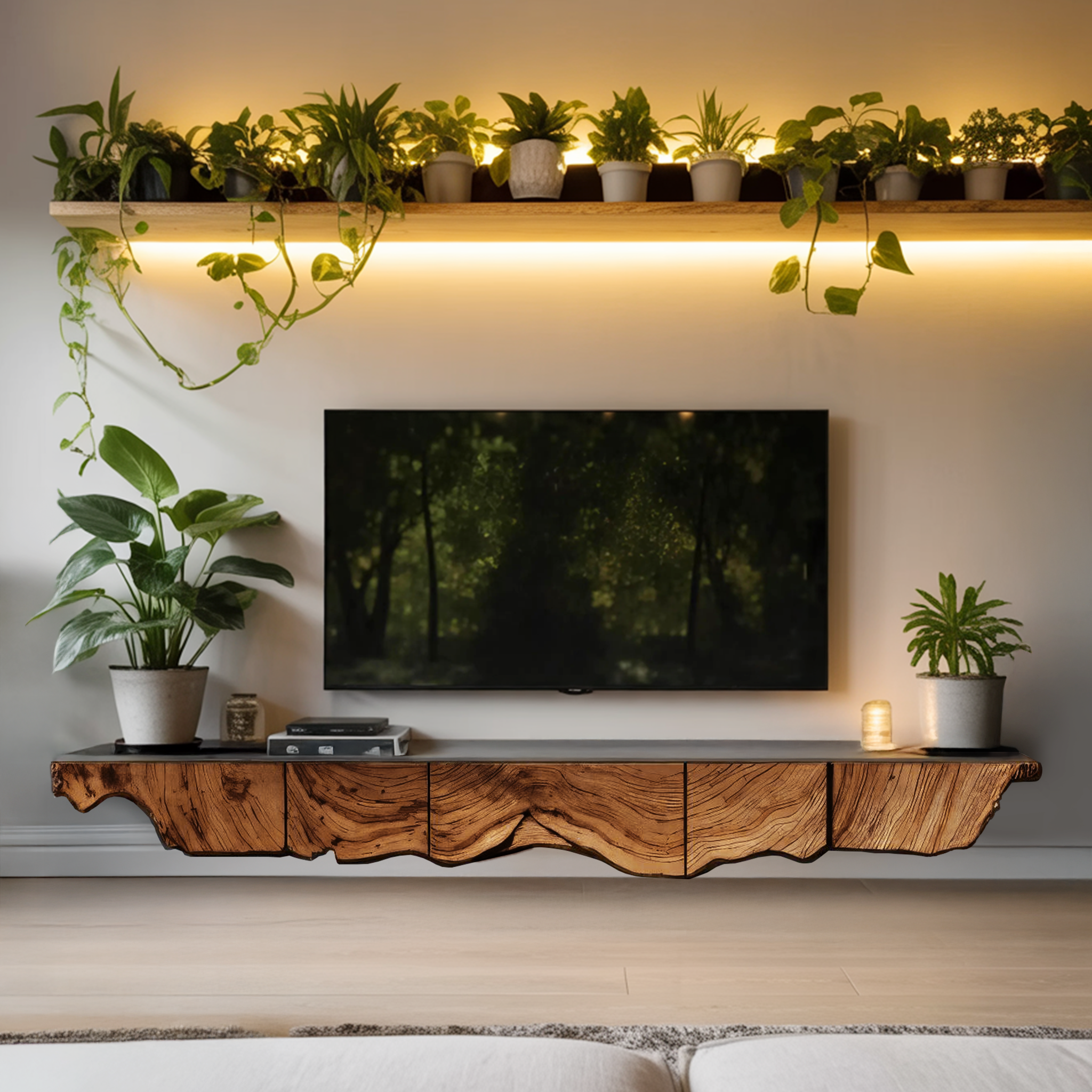 Handcrafted TV Cabinet For Rustic Entryway Style