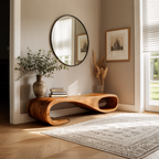 Modern Curved Bench For Entryway Furniture Accent Piece