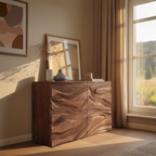 Minimalist Entryway Cabinet Sculpted Wave Front