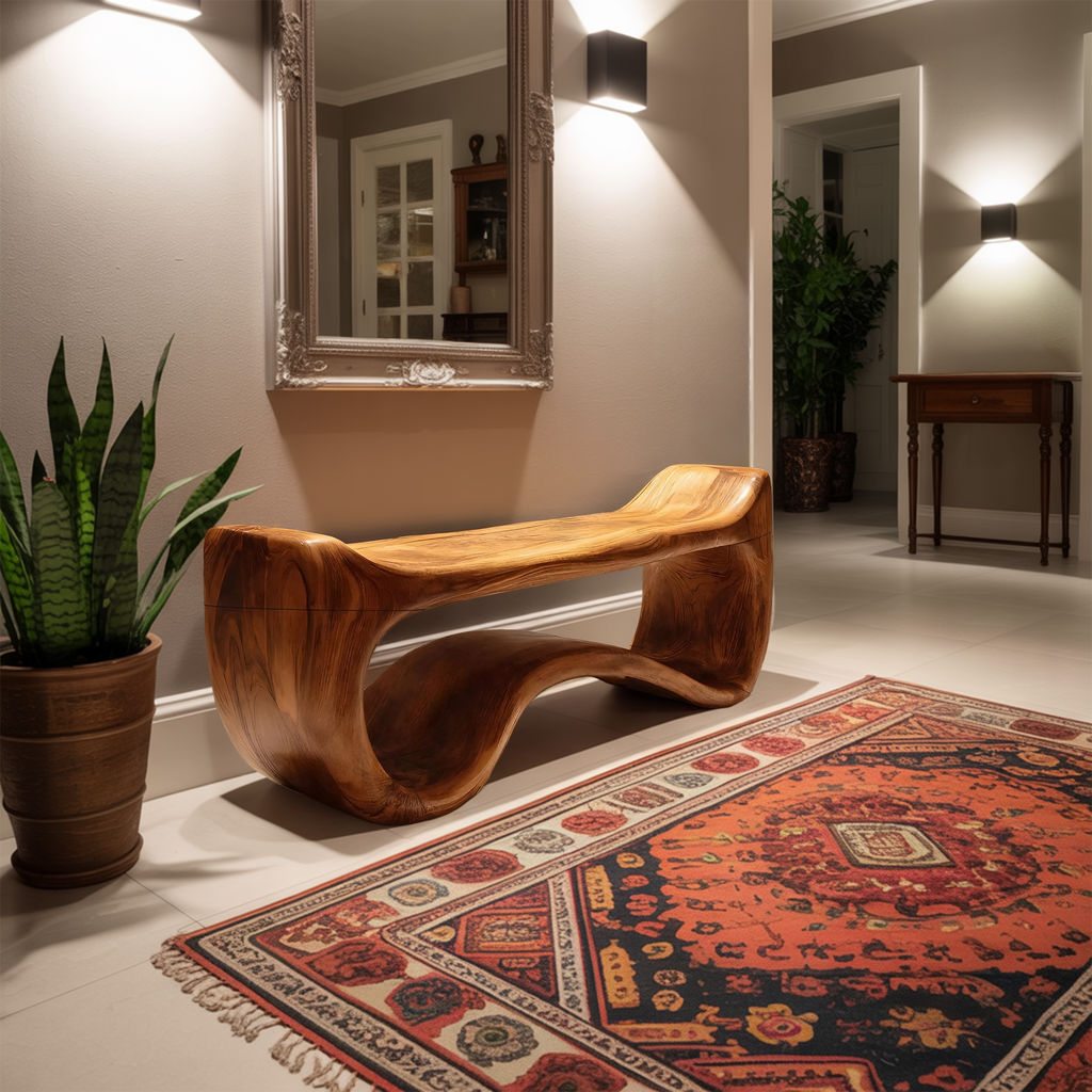 Live Edge Wood Entryway Bench For Farmhouse Style Homes