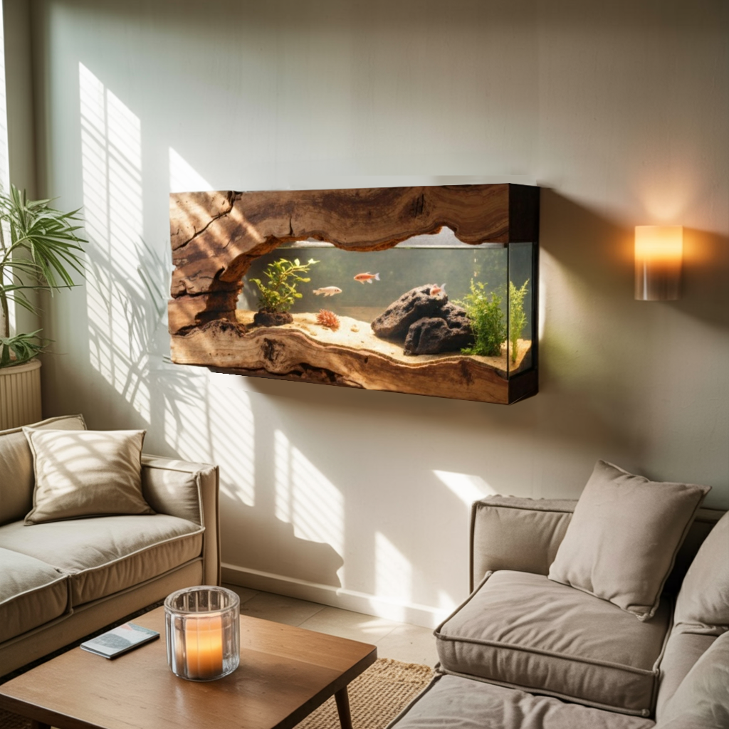Wall Mounted Aquarium Frame For Living Room And Office