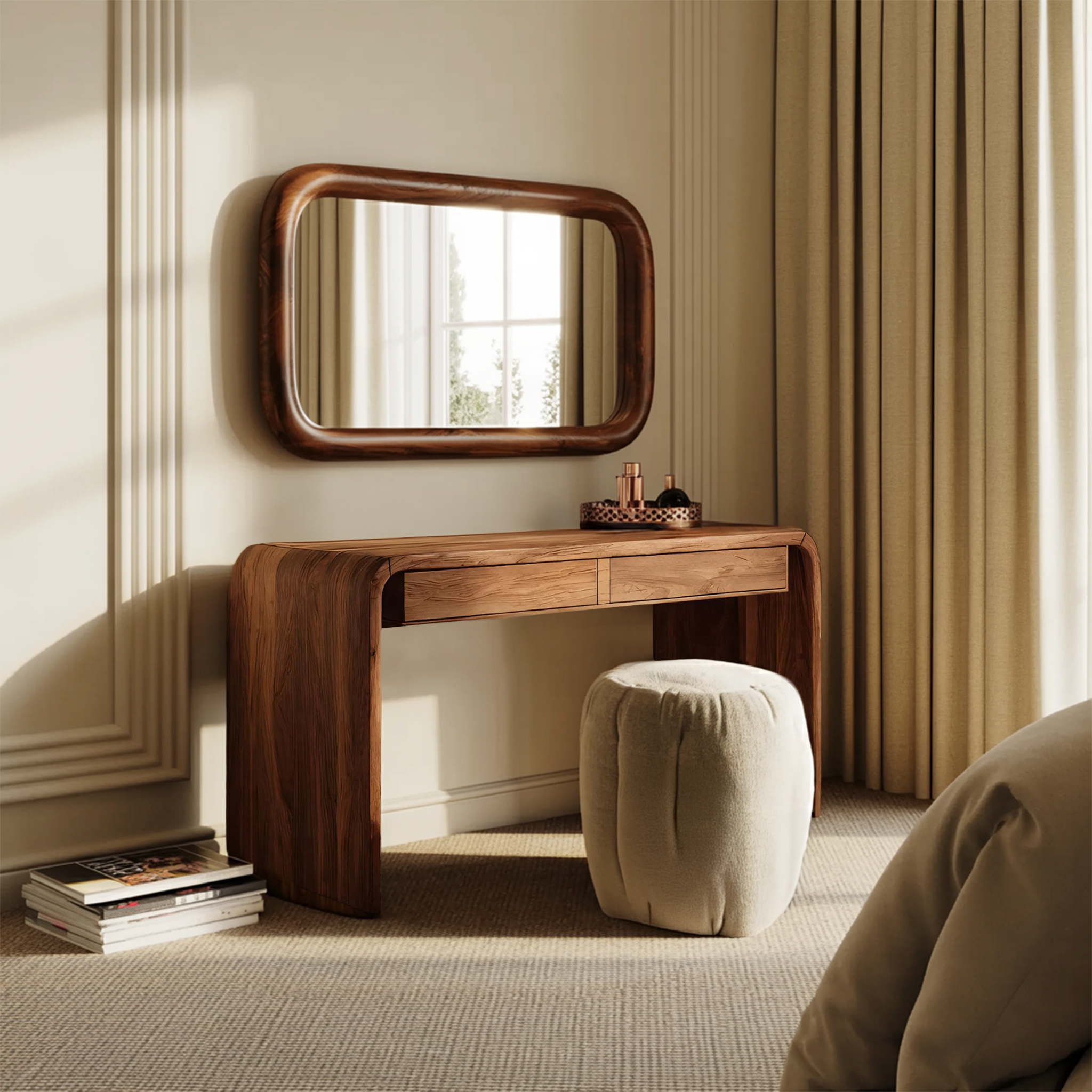 Modern Sculptural Vanity Table For Bedroom Interior