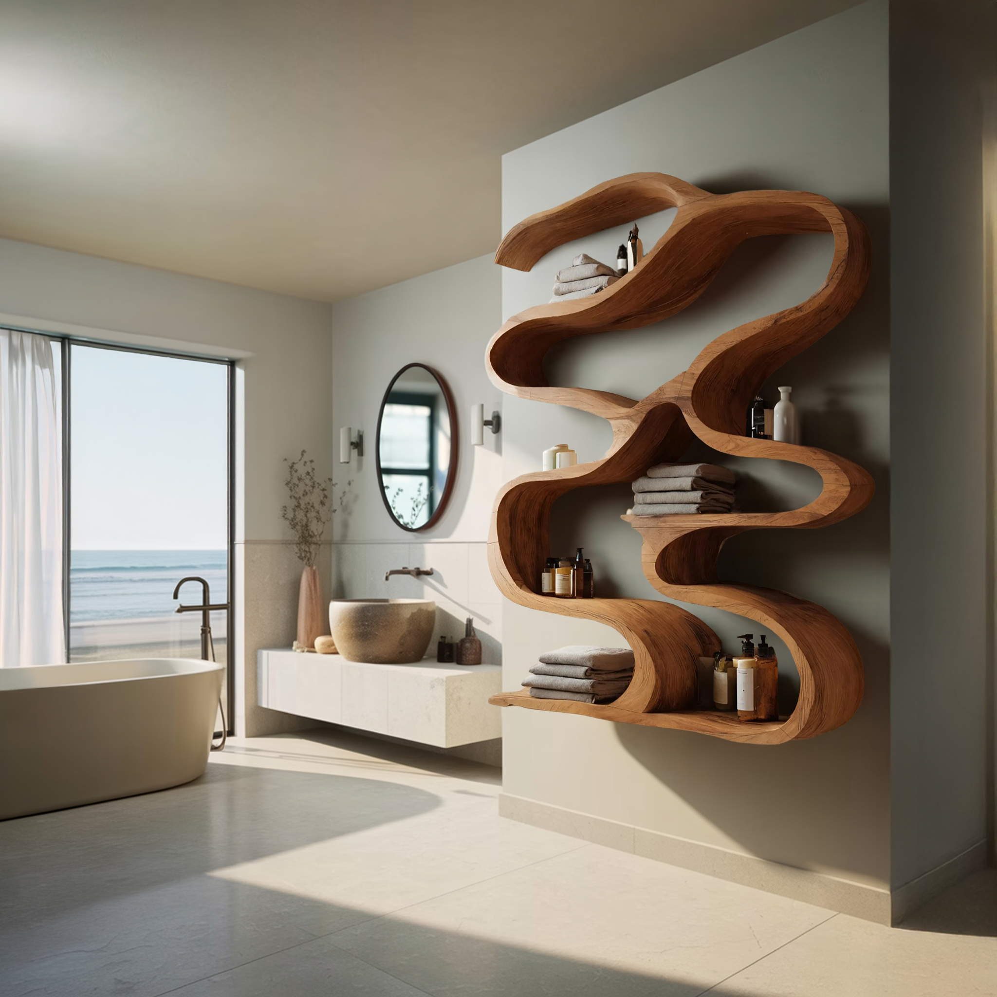 Modern Wall Mounted Shelf For Bathroom Decor