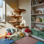 Handcrafted Solid Wood Mushroom Shelf For Entryway And Living Room Decor