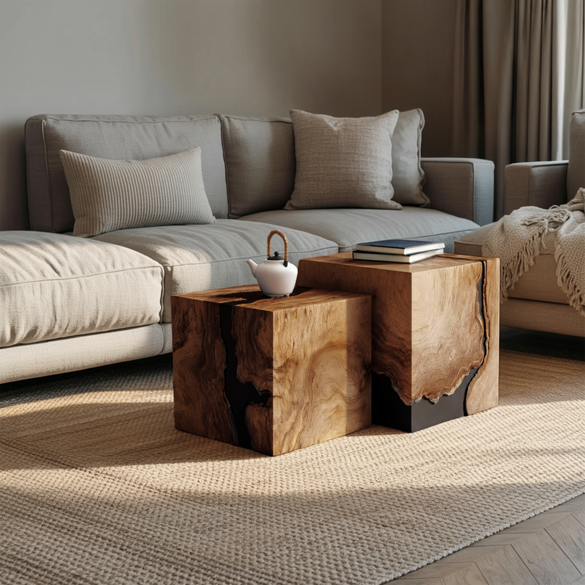 Mid Century Wooden Square Coffee Table For Minimalist Style