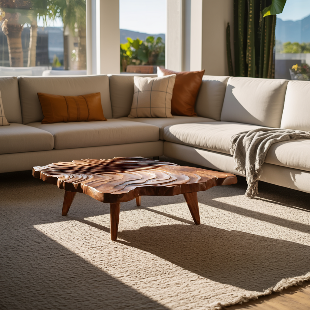 Handcrafted Modern Live Edge Coffee Table For Living Room