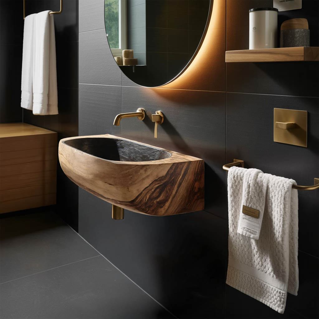Mid Century Solid Wood Vanity Sink For Bathroom Furniture Decor