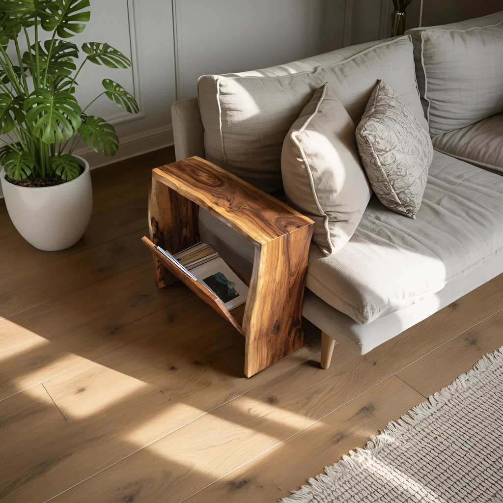 Farmhouse Wooden Side Table For Rustic Home Style