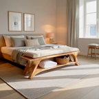 Mid Century Solid Wood Bench For Bedroom Accent
