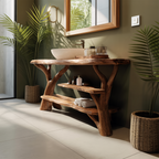 Farmhouse Rustic Solid Wood Vanity For Warm Bathroom Design