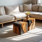 Handcrafted Low Wooden Coffee Table For Unique Living Room