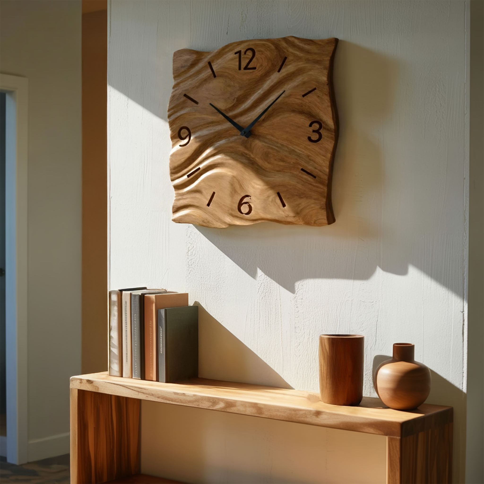 Contemporary Handcrafted Wall Clock For Living Room Interior
