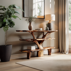 Farmhouse Solid Wood Console Table For Vintage Entryway Rustic Design