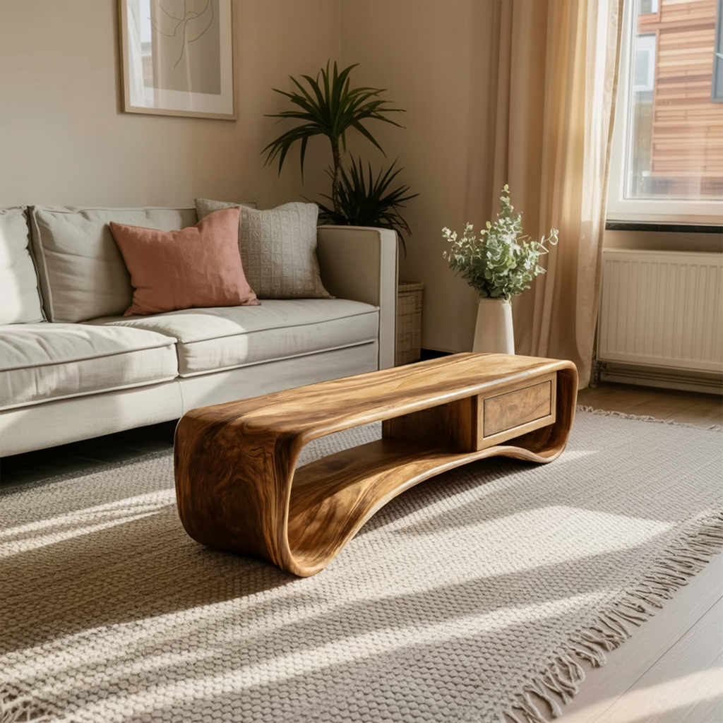 Handcrafted Coffee Table Compact Design For Living Room