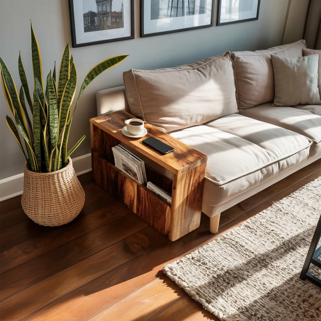 Modern Live Edge Side Table For Furniture Decoration