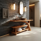 Mid Century Live Edge Bathroom Vanity For Elegant Bathroom Decor