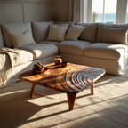 Handcrafted Wooden Live Edge Coffee Table For Entryway