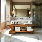 Organic Bath Bench For Bathroom Or Wellness Retreat Interior