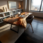 Farmhouse Handmade Live Edge Desk For Interior