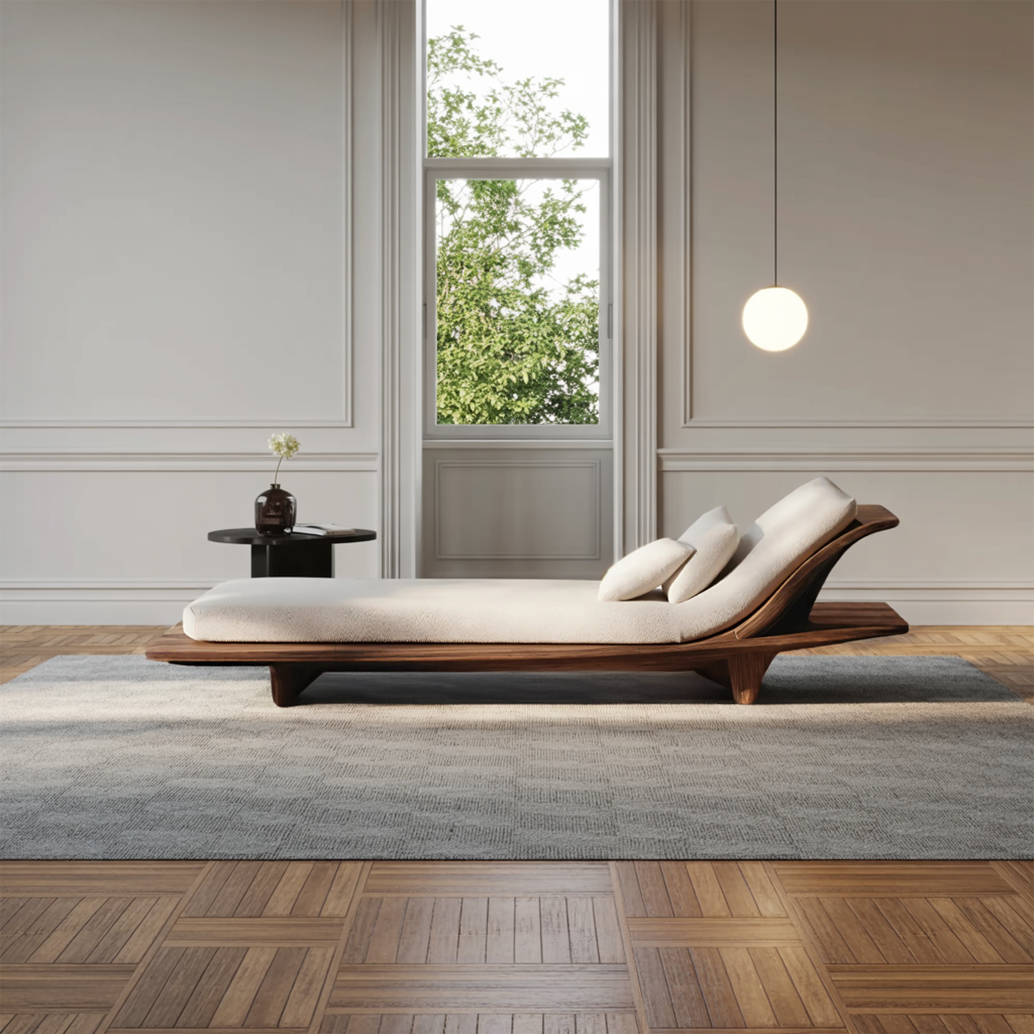 Rustic Solid Wood Garden Daybed For Bedroom Furniture Decoration
